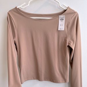 NWT Abercrombie and Fitch beige boatneck long sleeve